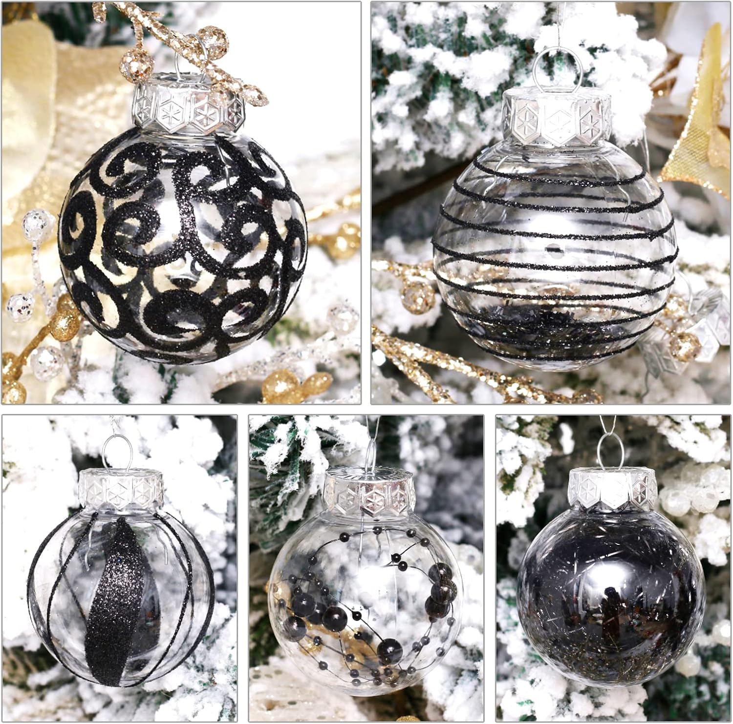 BSTCRAFT 30pcs Clear Christmas Ornaments Set