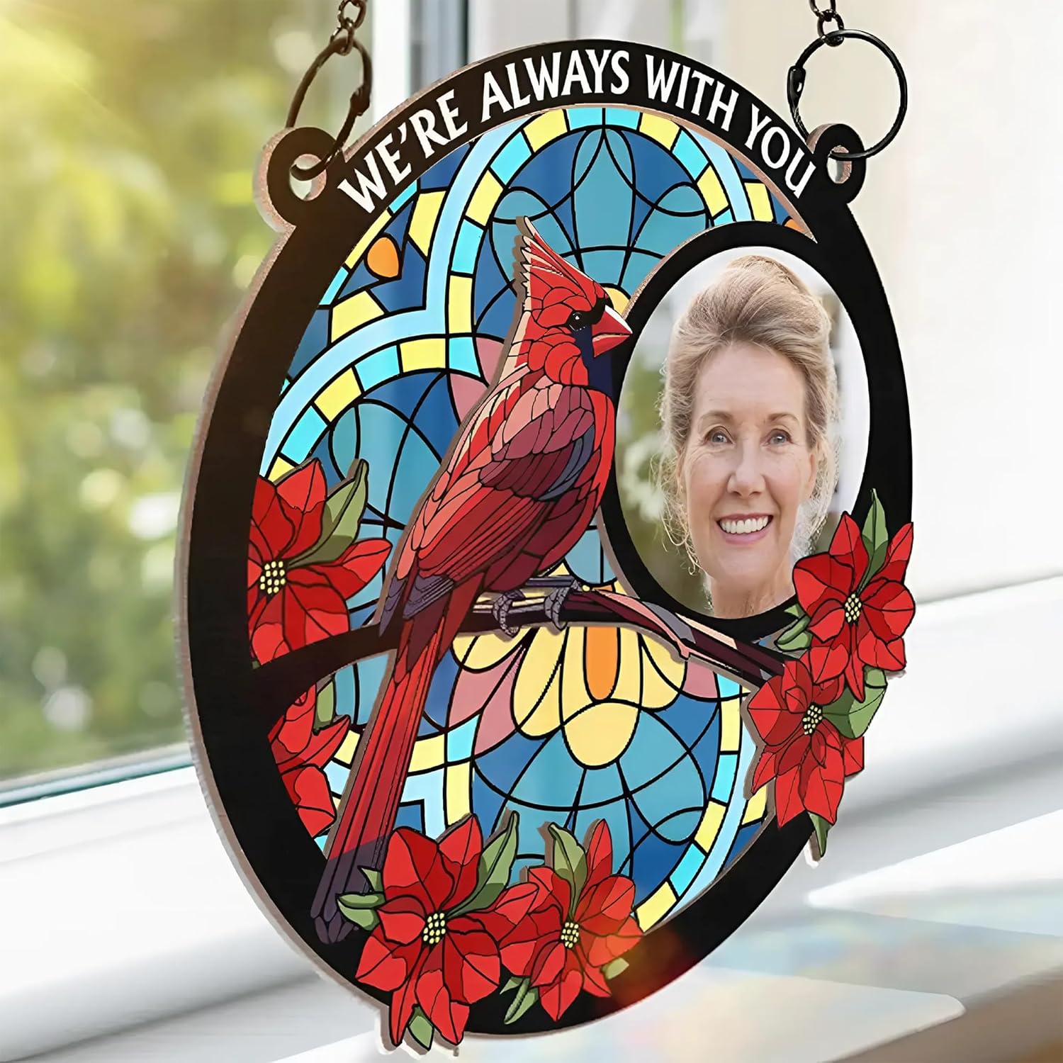 Personalized Photo Suncatcher Ornament Custom Memorial Window Hanging Decor