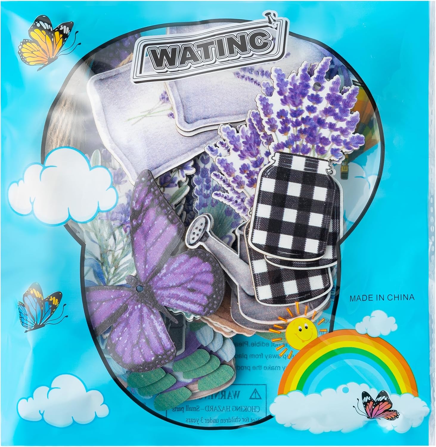 WATINC 37pcs Lavender Wood Hanging Ornament Set