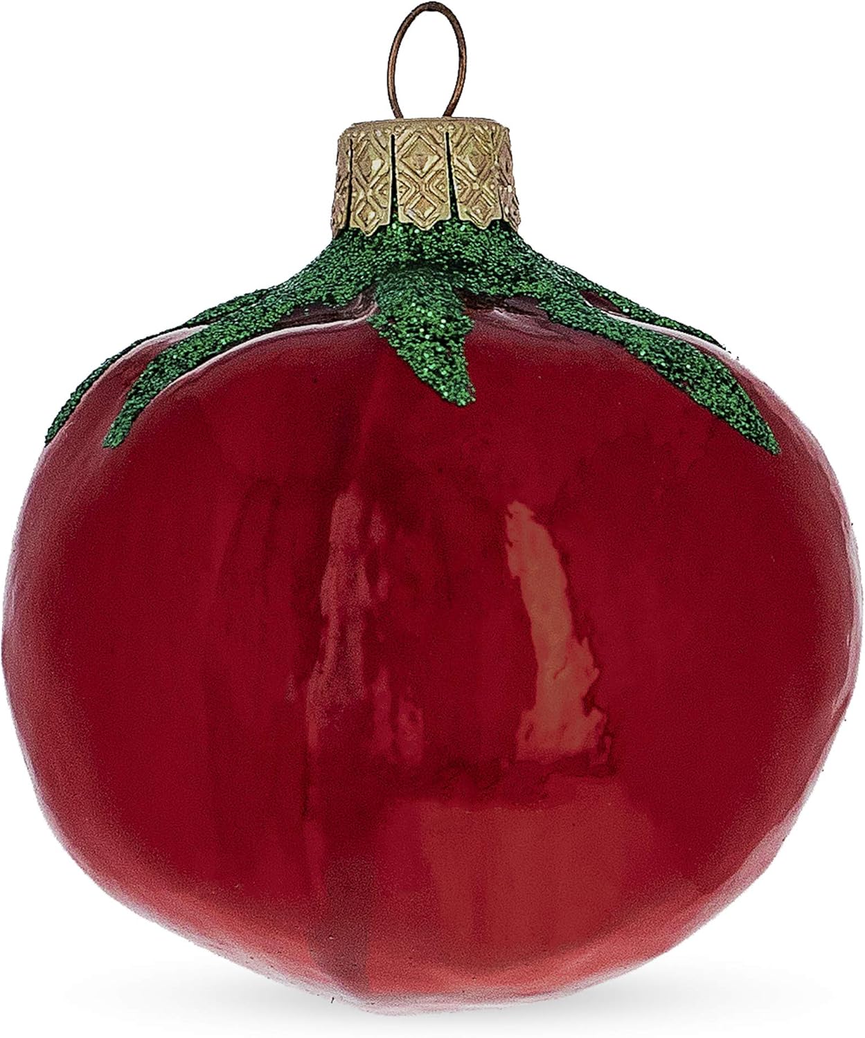Shiny Tomato Mini Glass Christmas Ornament 28 Inches