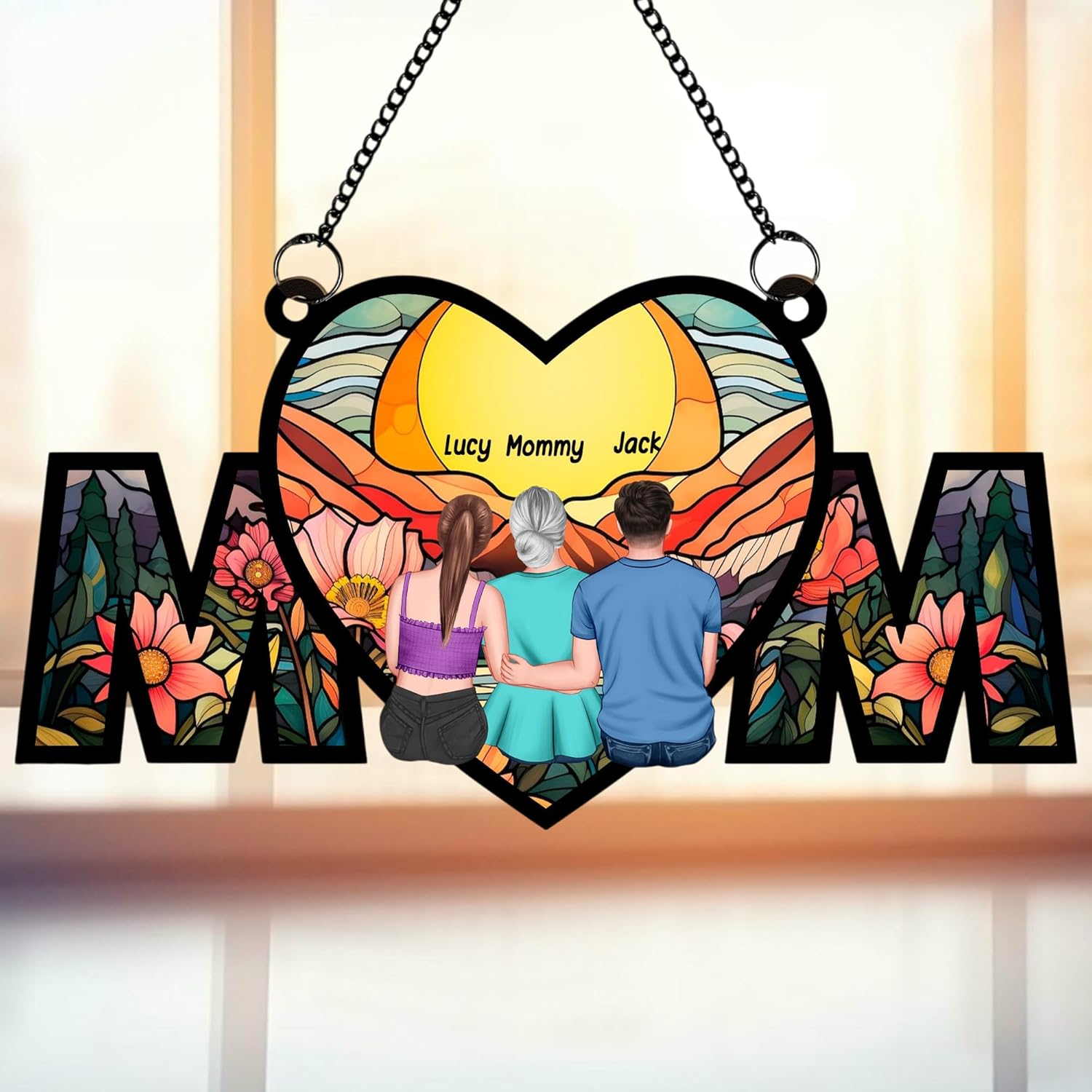 Customized Mom Suncatcher Mothers Day Decor Family Keepsake Ornament