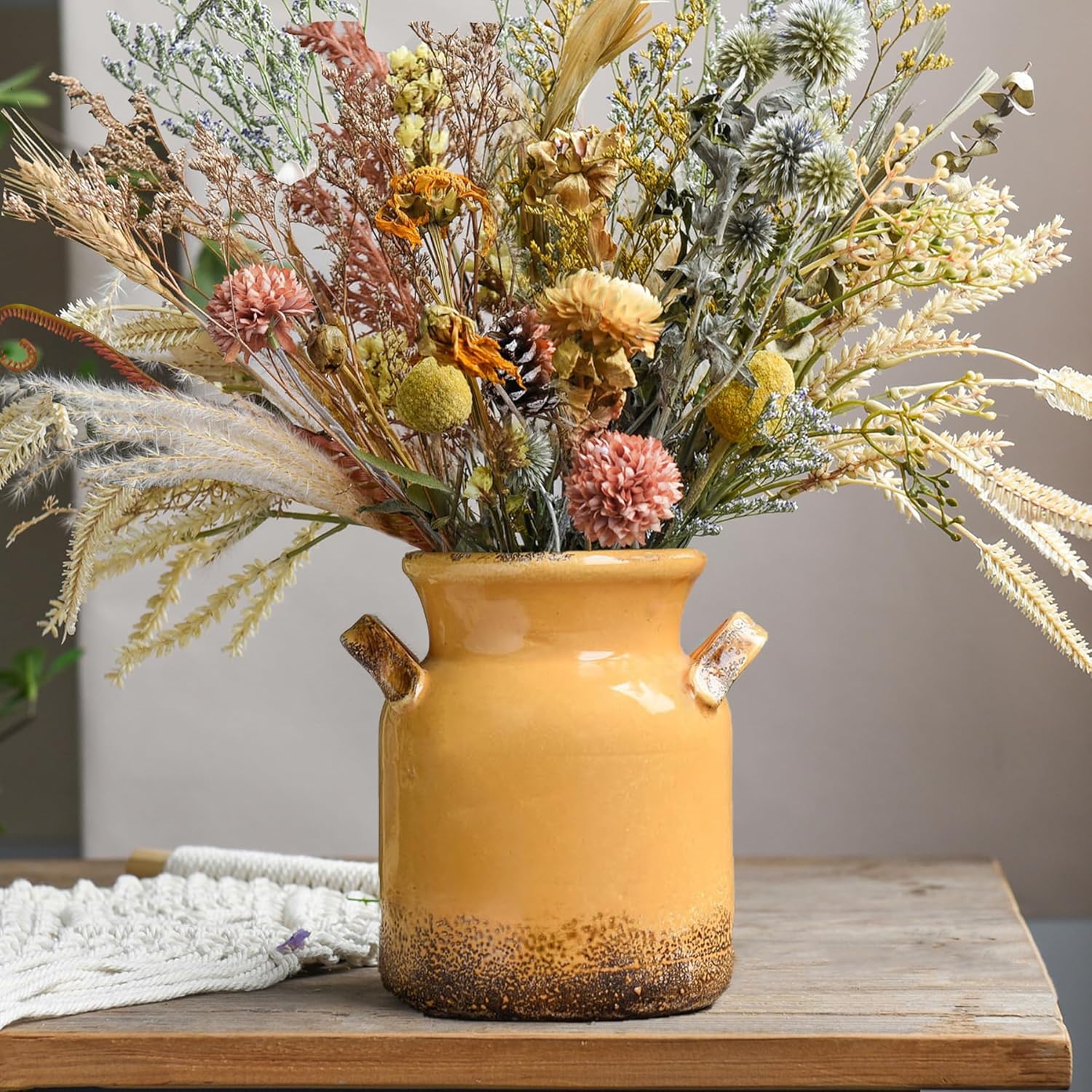 Quoowiit Ceramic Rustic Farmhouse Vase