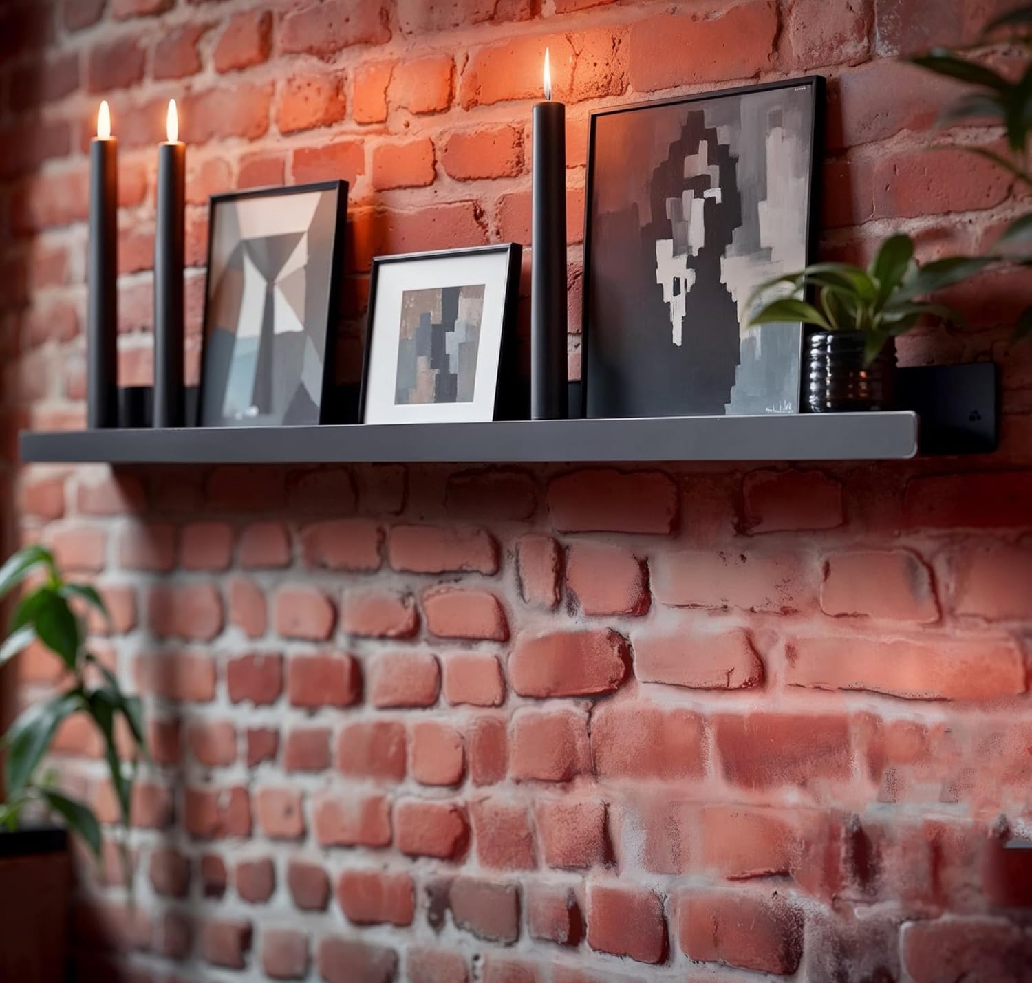 DIY CARTEL Floating Metal Wall Shelf - 48in Black