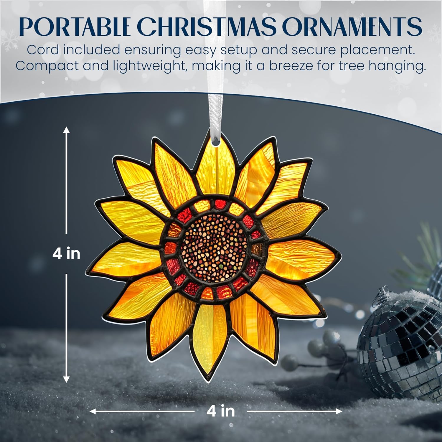 Sunflower Christmas Ornaments 2025 for Tree Decorations