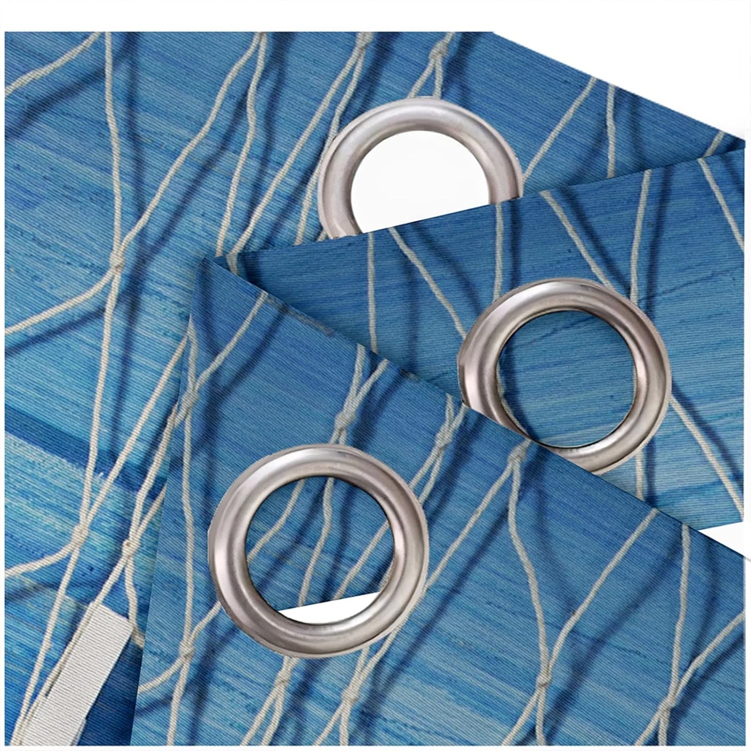 Blue Grommet Curtains 84 Wx84 H Set of 2