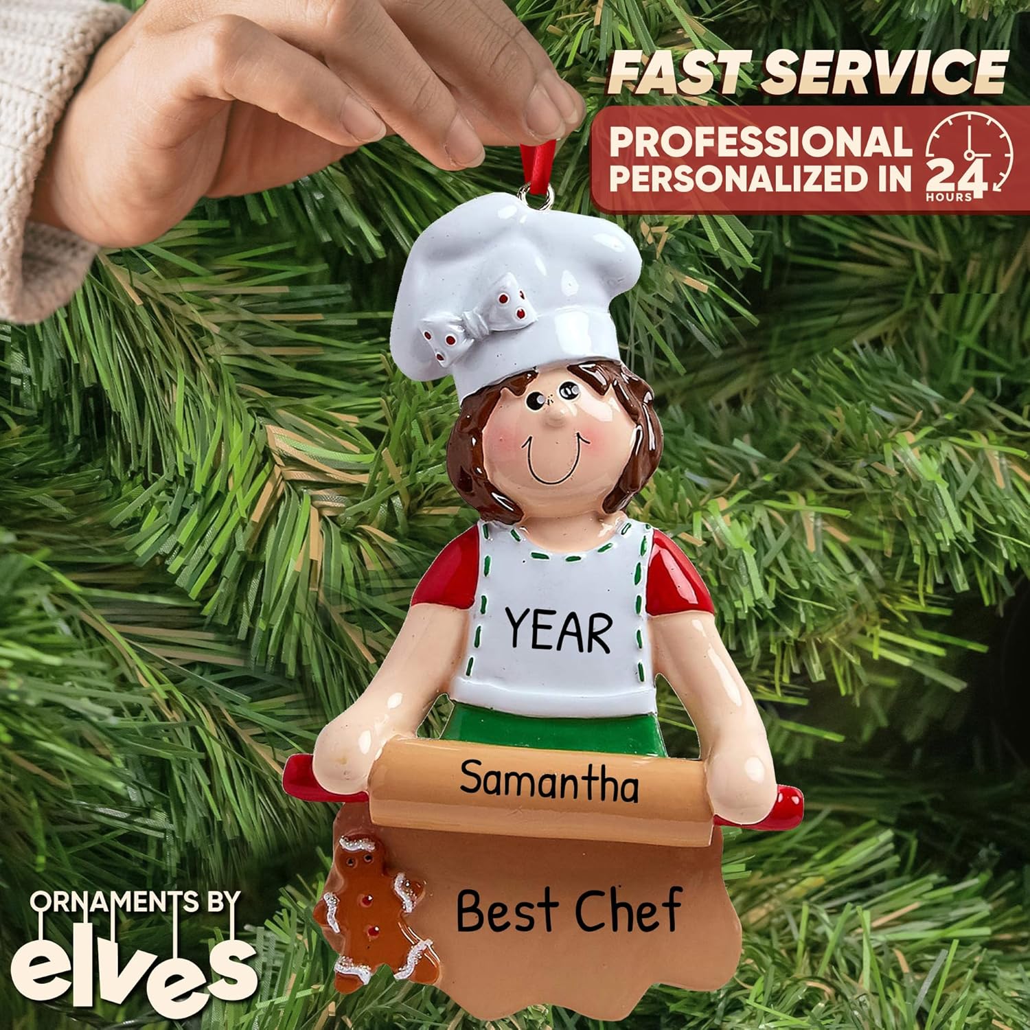 Personalized Baker Christmas Ornament 2024