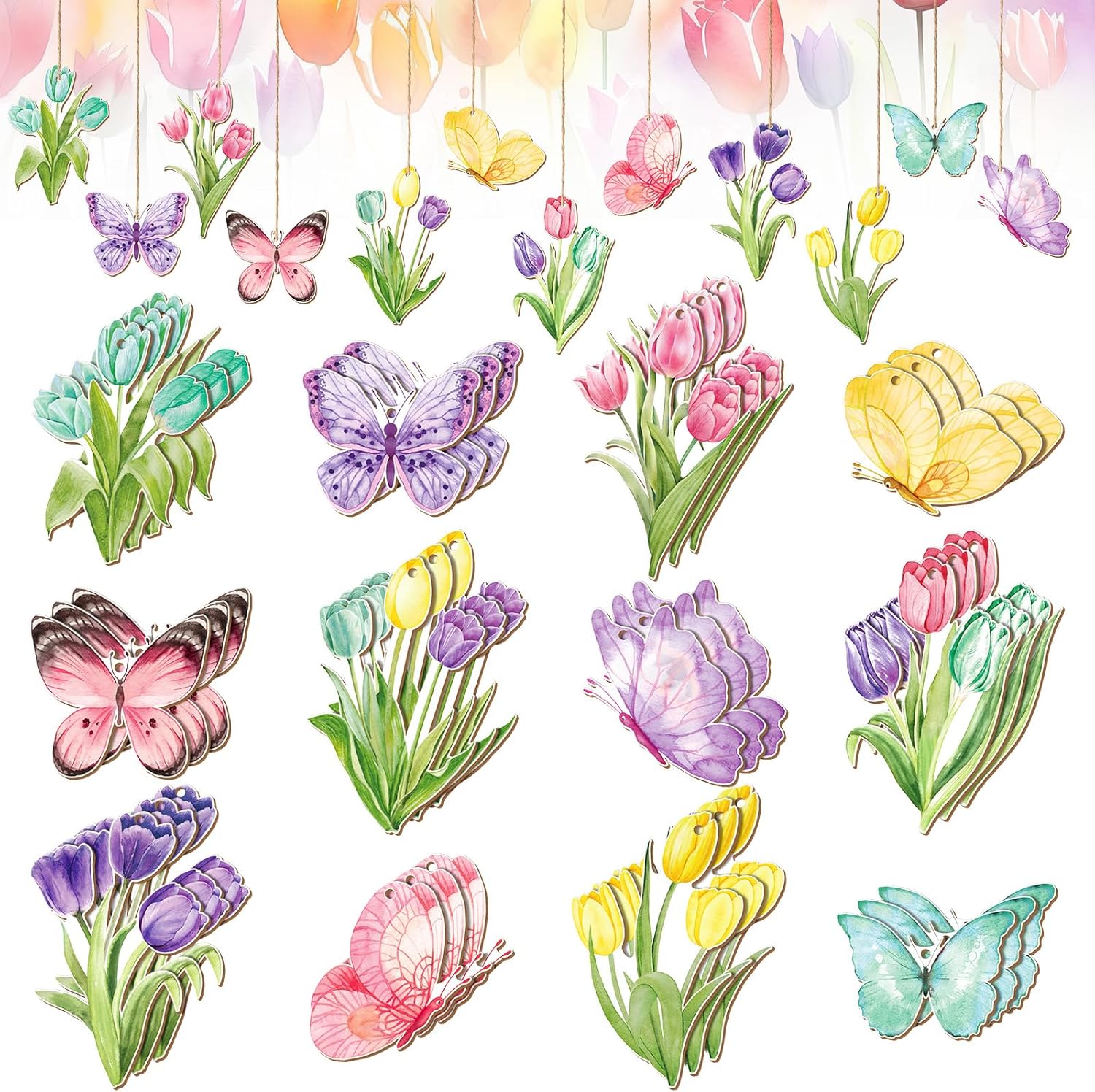 Wenqik 36 Piece Spring Decor Set Butterfly Design
