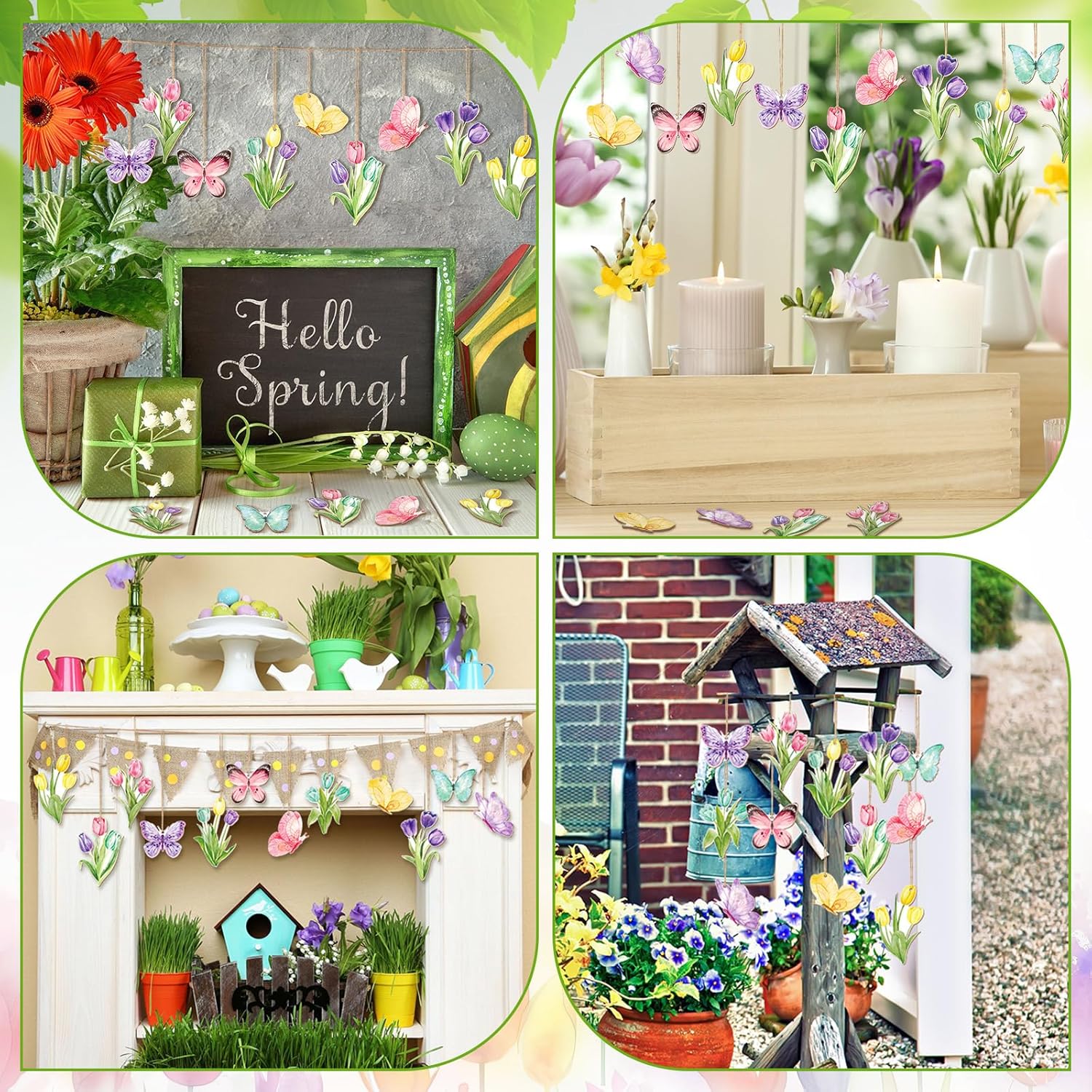 Wenqik 36 Piece Spring Decor Set Butterfly Design