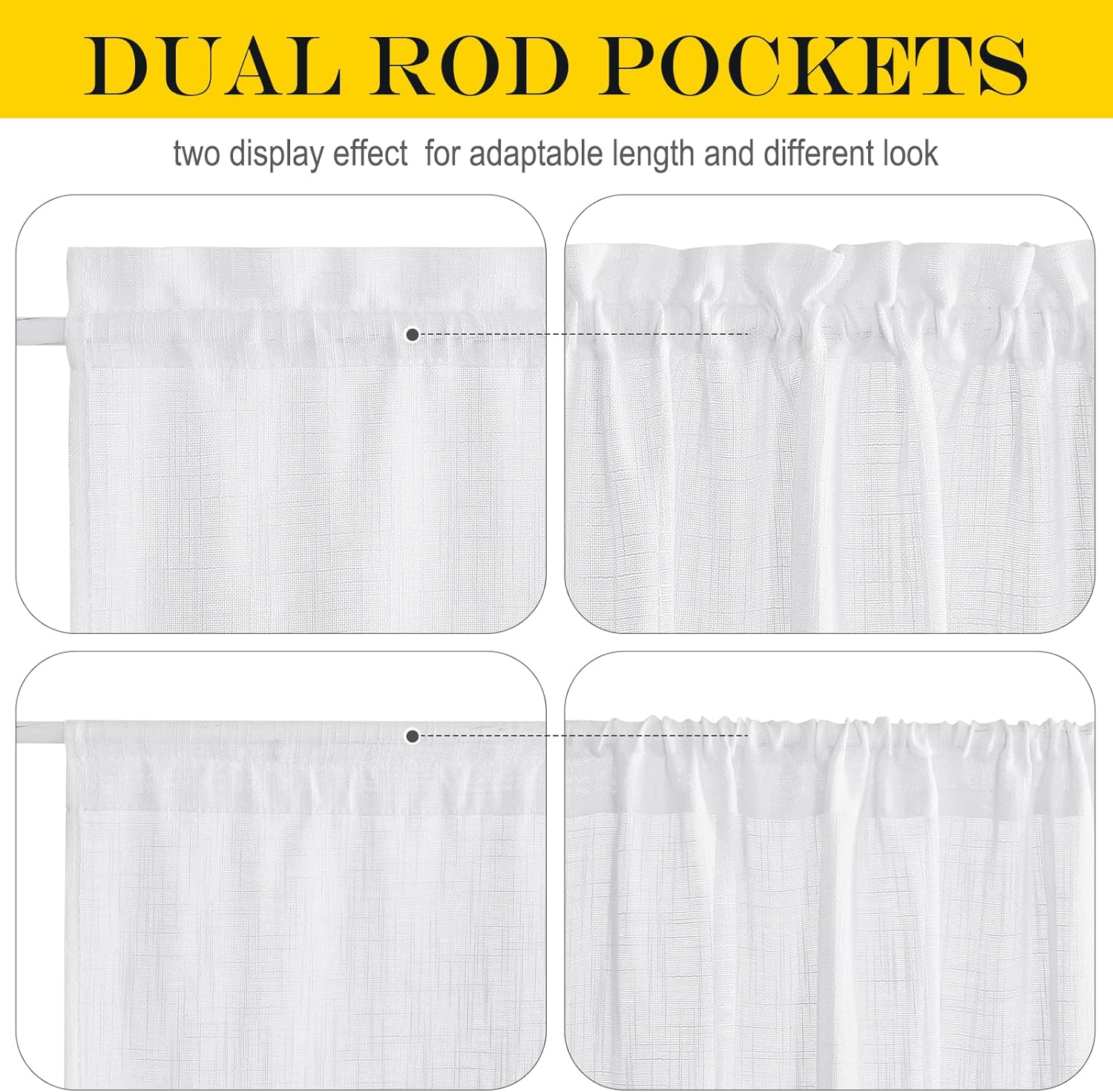 NICETOWN Sheer Door Curtain with Tieback 36W x 80L