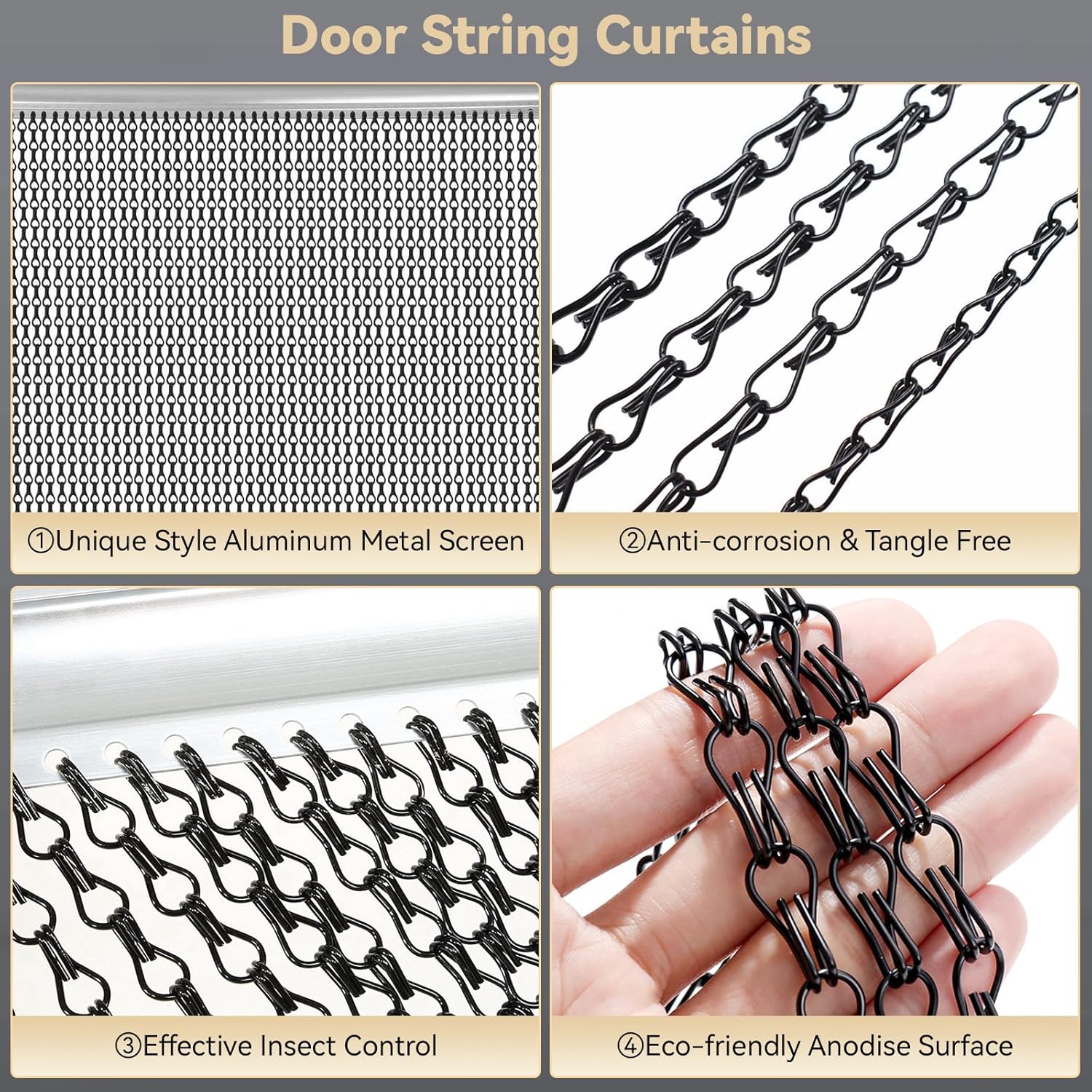 Durable Aluminium Chain Door Curtain with Insect Control