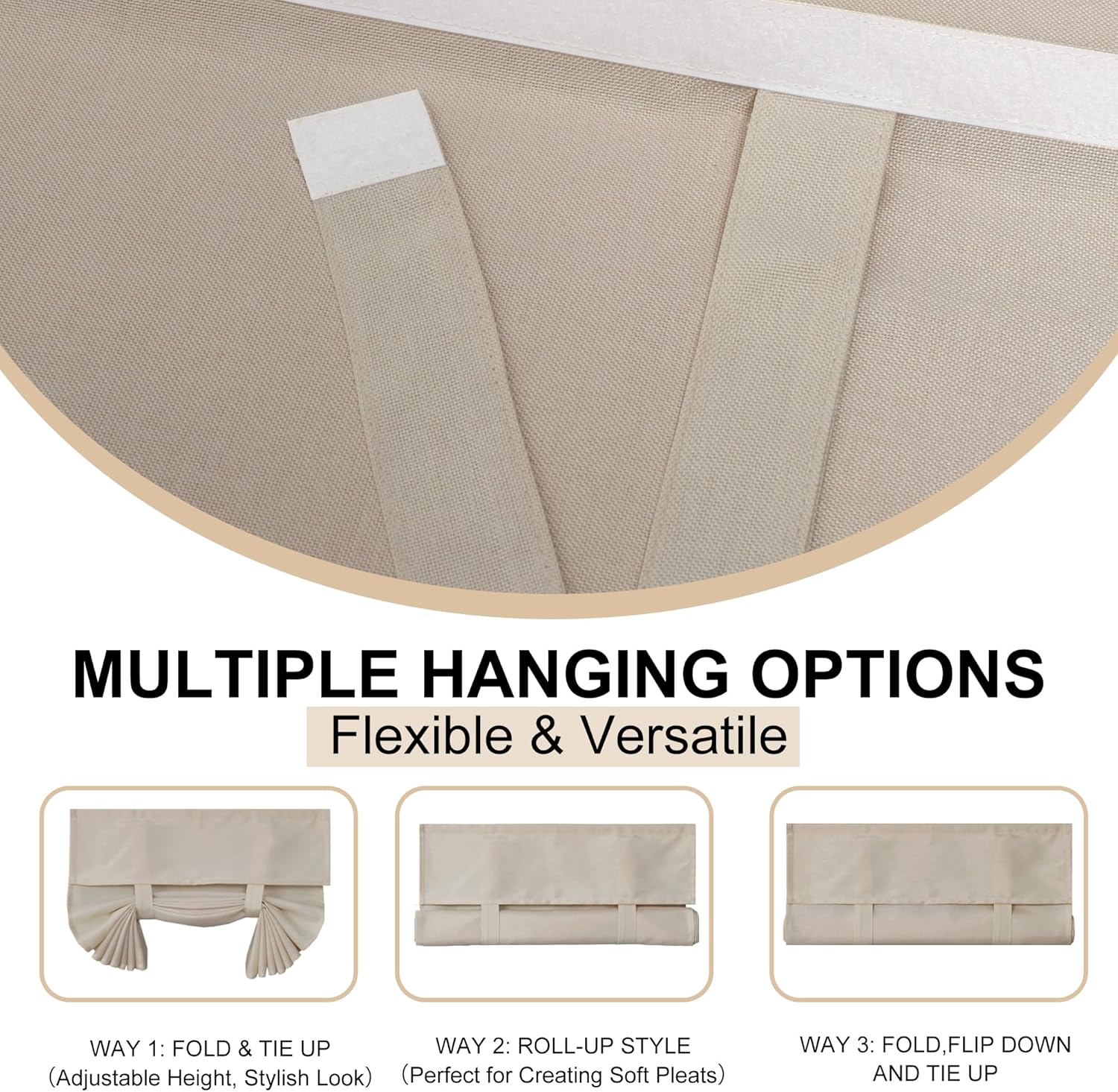 Hiasan Room Darkening Linen Door Curtain Panel