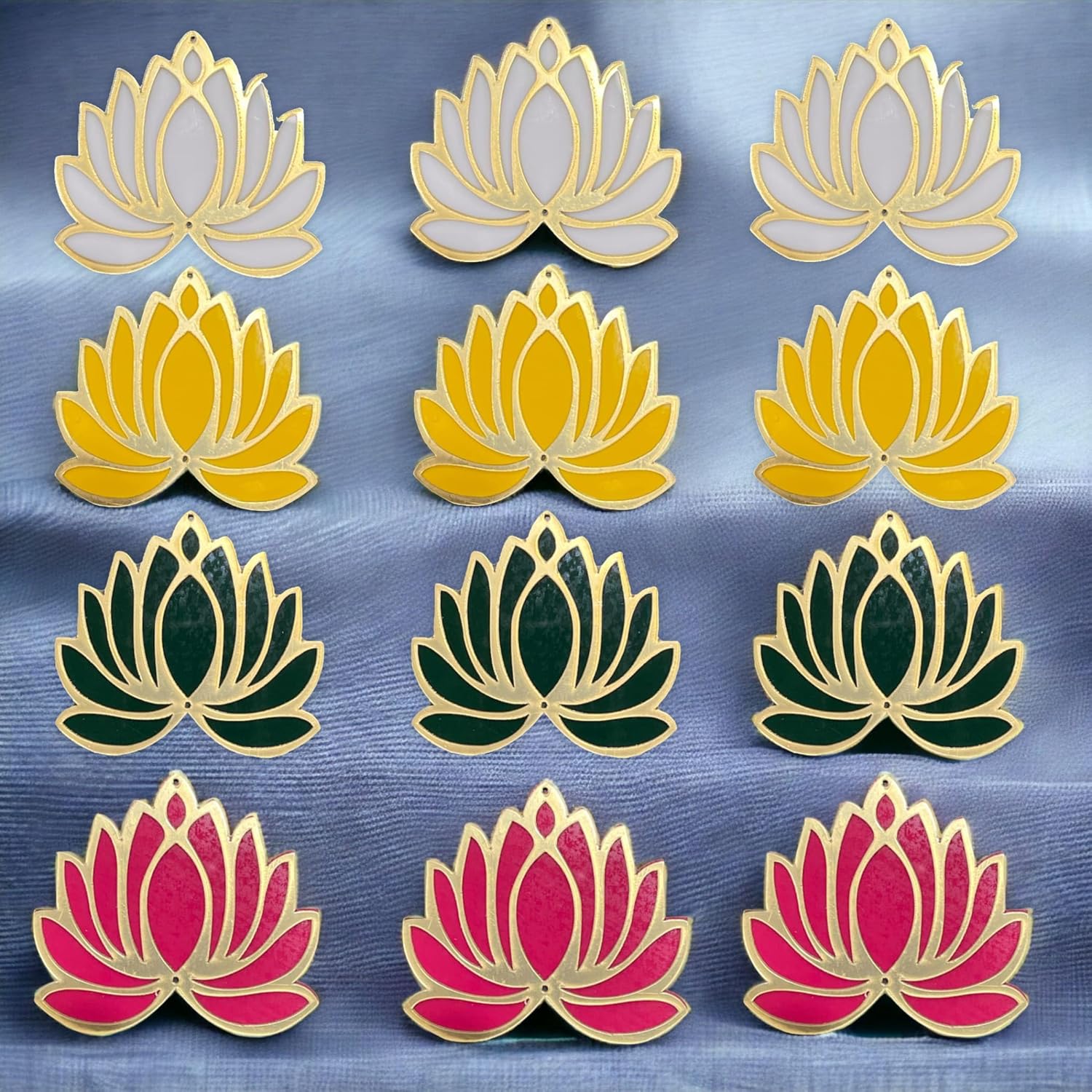 LOVENSPIRE 10 Pcs Lotus Flower Cutout Hanging Ornament Set