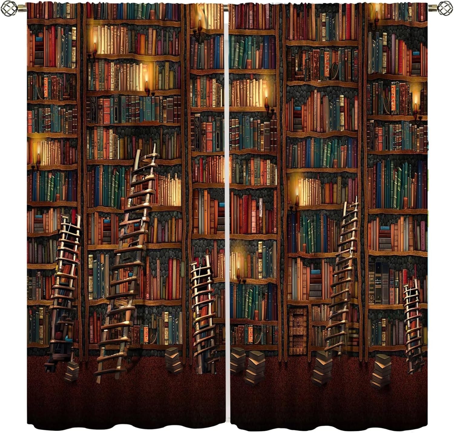 Yearn Jear Bookshelf Curtains 42x45 Inch Decor Panel Set