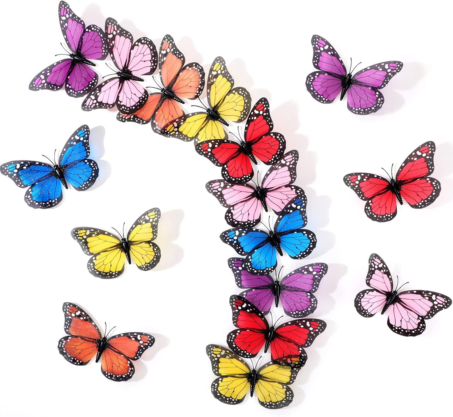 Syhood 24 Piece Magnetic Monarch Butterfly Wall Decorations