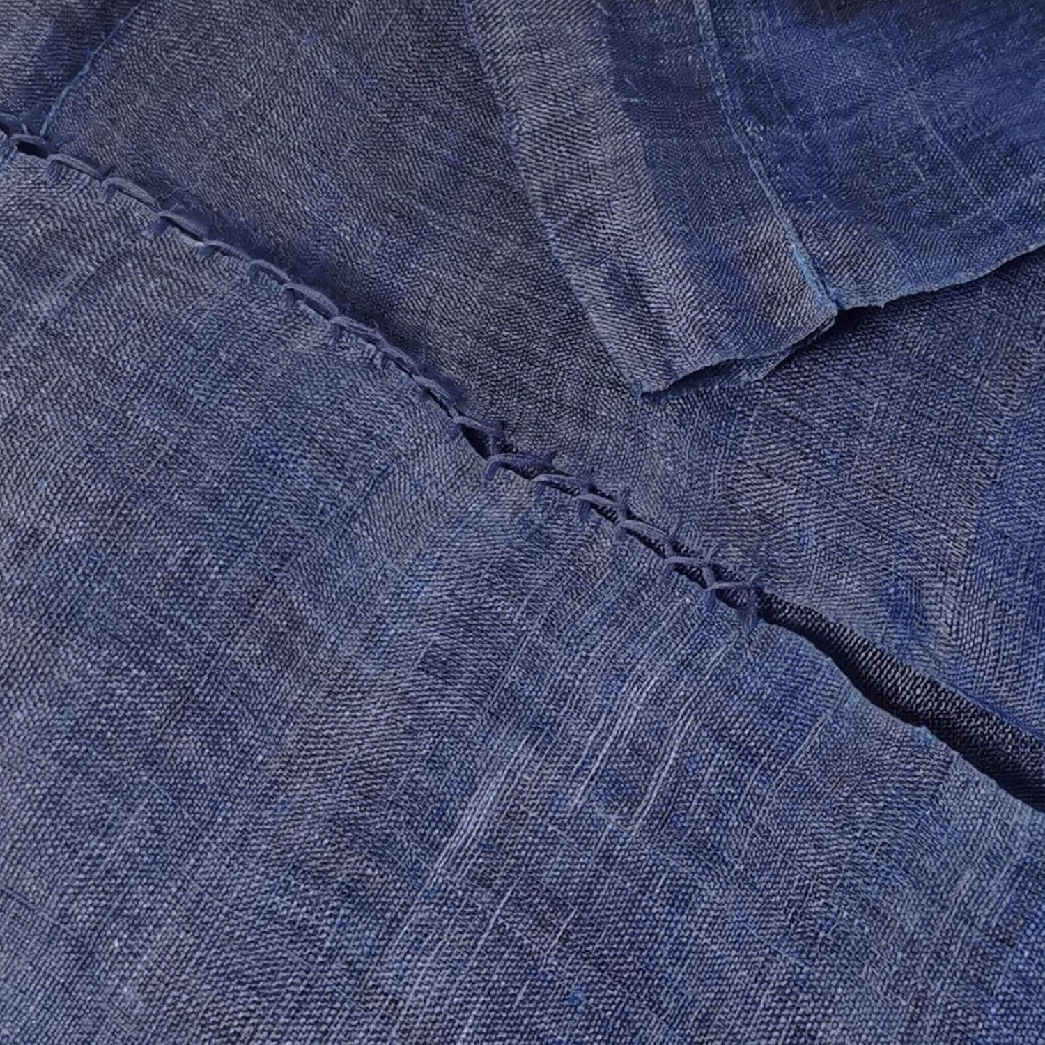 7vcraft Wide Handwoven Linen Noren Curtain 3 Panels