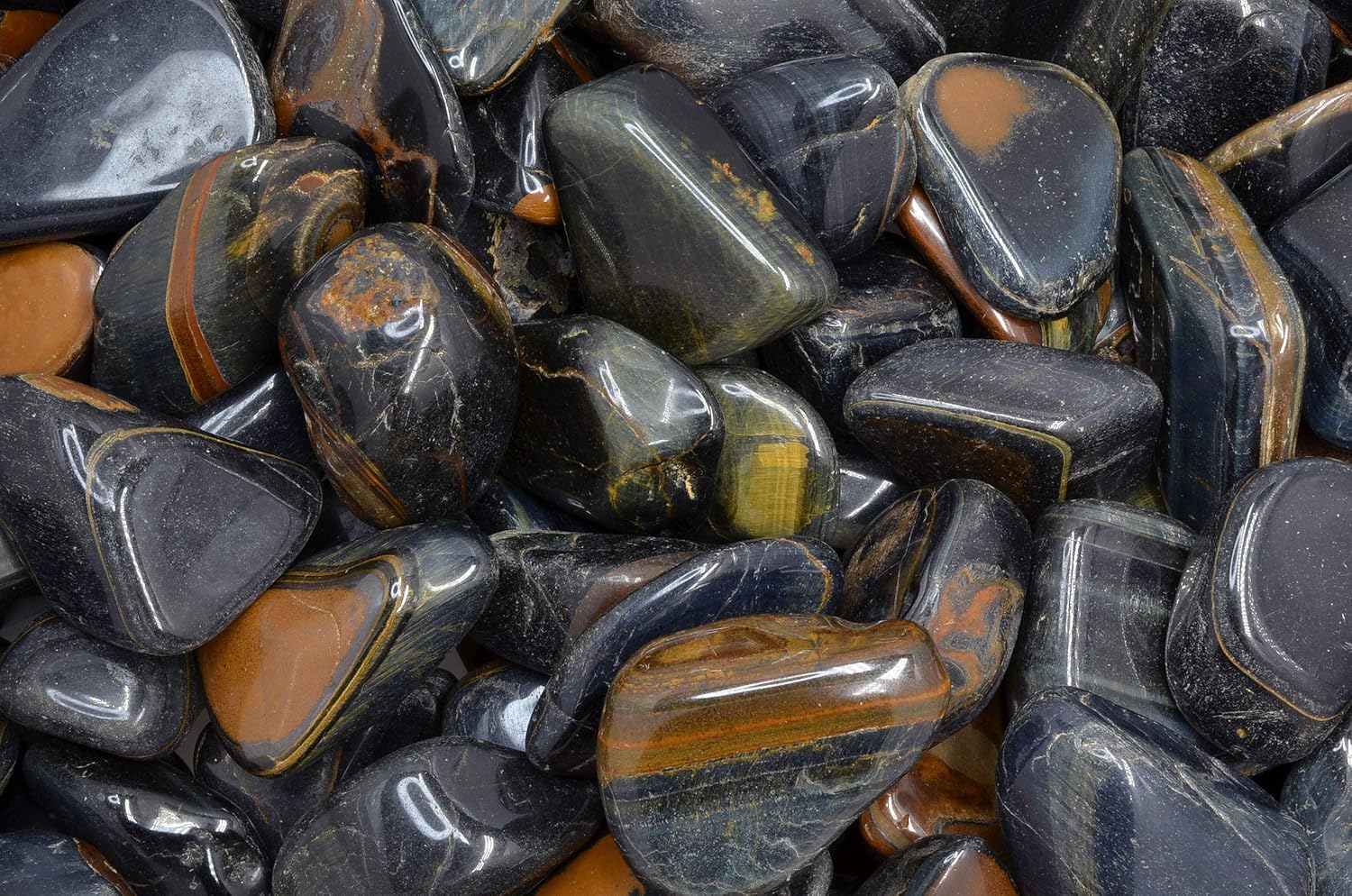 Fantasia Blue Tiger Eye Stones 12 lb Tumbled Size 9