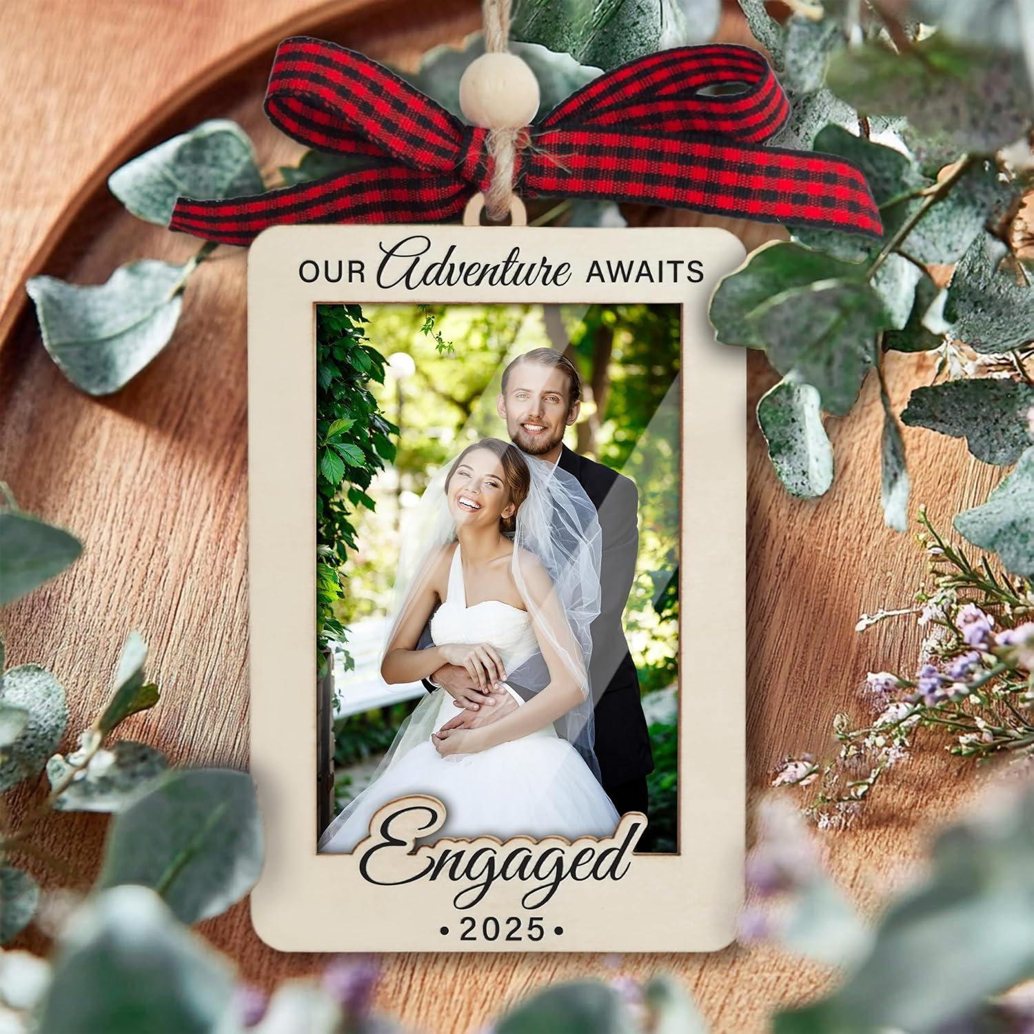 2025 Engagement Photo Frame Ornament With Plastic Cover