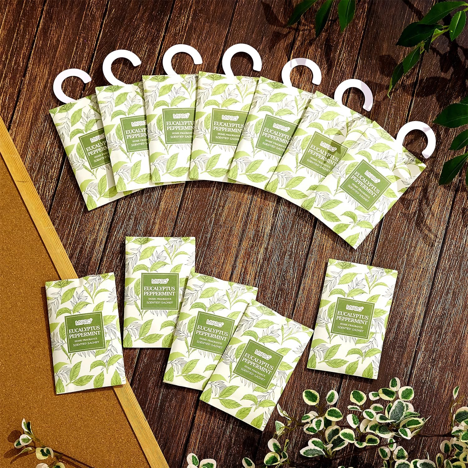 MYARO Eucalyptus Scented Sachets 12 Pcs Drawer Closet Freshener