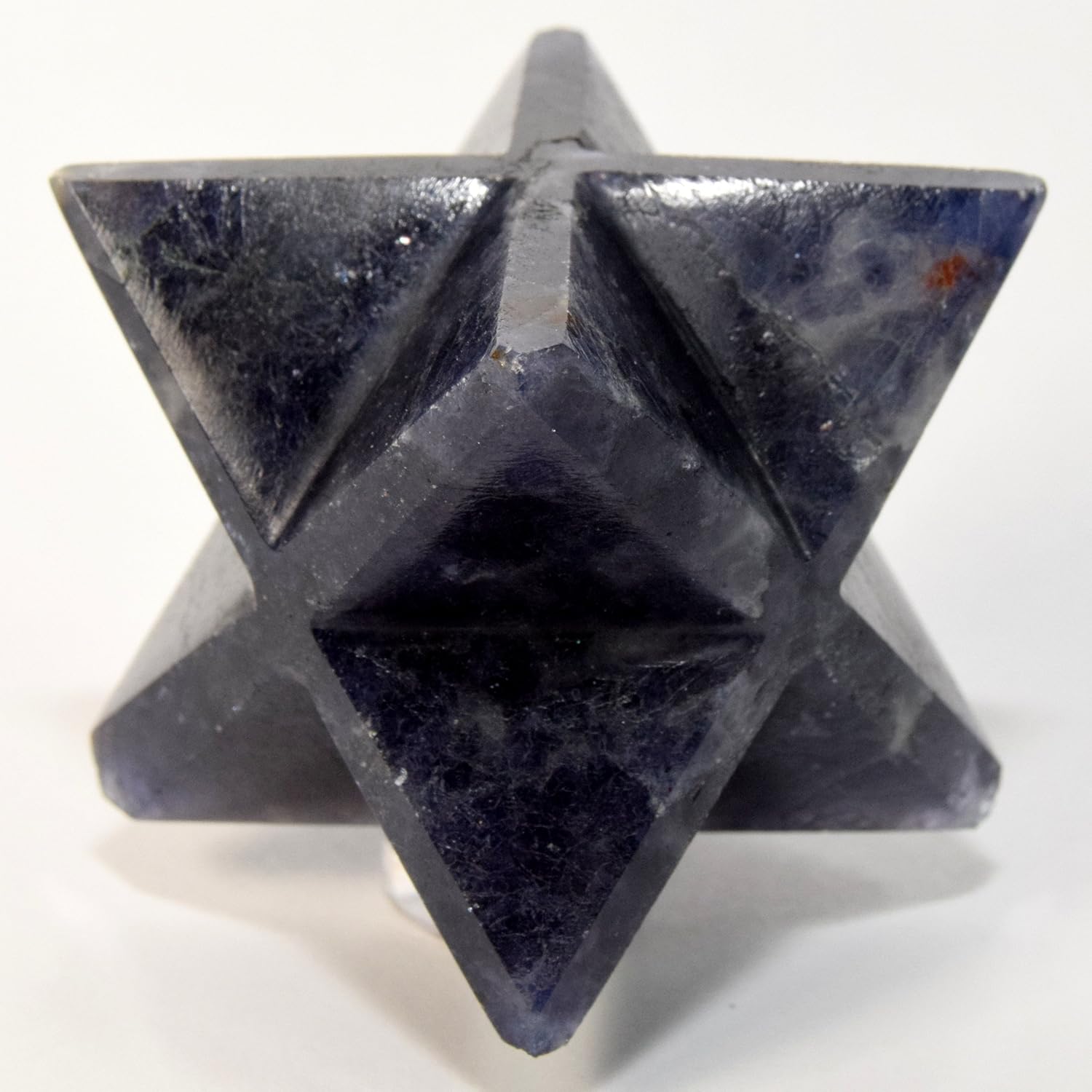 HC Set 64mm Iolite 8 Point Merkaba Star with Aragonite Cabochon