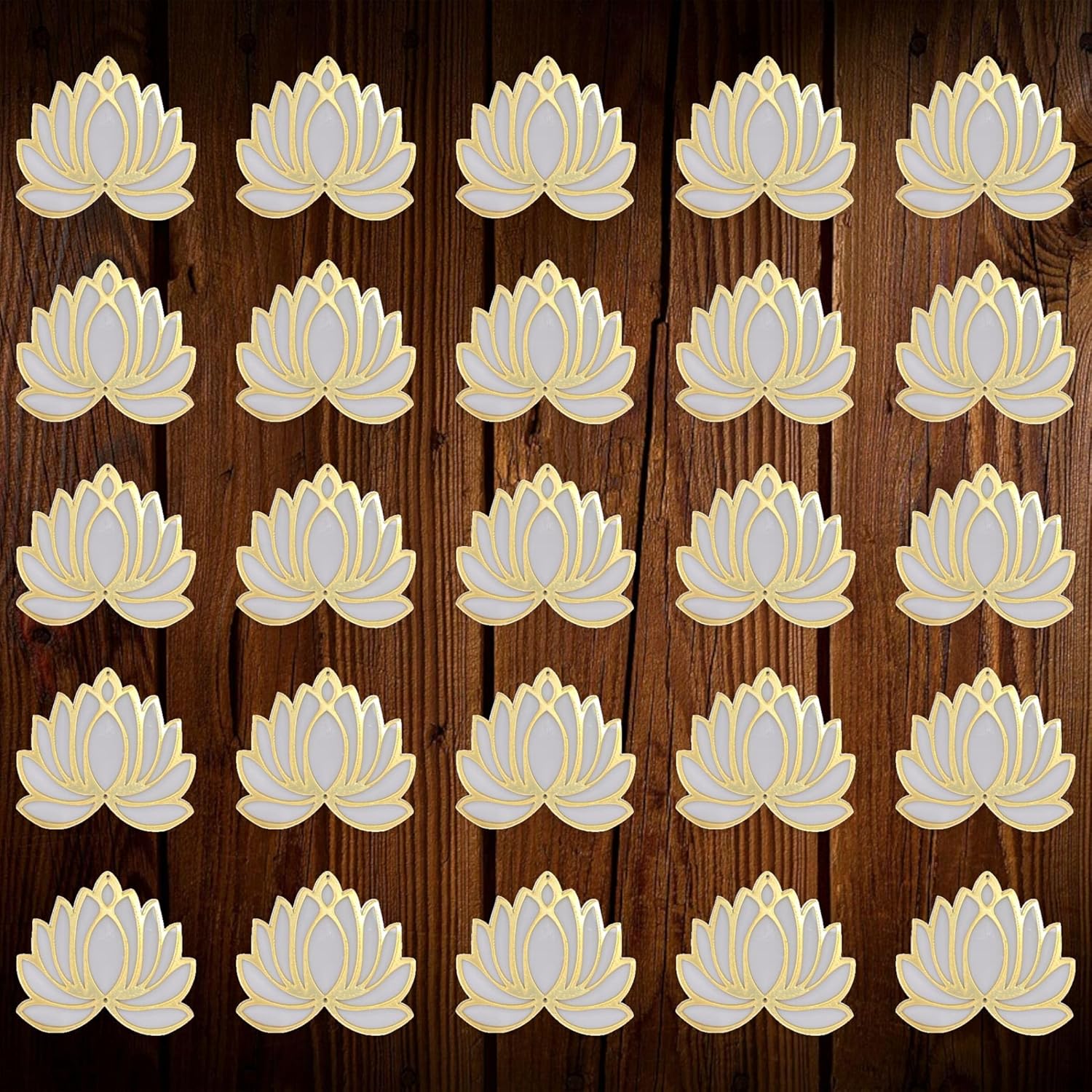 LOVENSPIRE 10 Pcs Lotus Flower Cutout Hanging Ornament Set