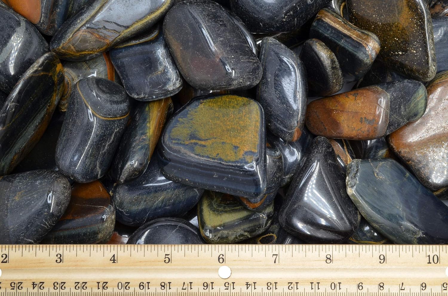 Fantasia Blue Tiger Eye Stones 12 lb Tumbled Size 9