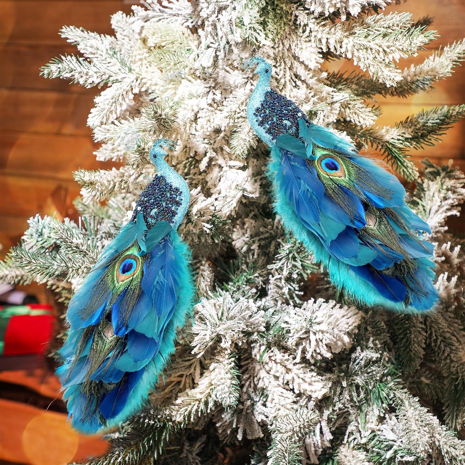 Giegxin 2 Pcs Peacock Christmas Tree Decorations